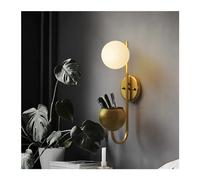 Prettiee Applique Murale rétro en Verre avec LED, Style Nordique, idéale pour Les Plantes, Les Tables de Chevet et Les Restaurants. Design scandinave décoratif. Applique Murale (Or, Nature, Blanc).