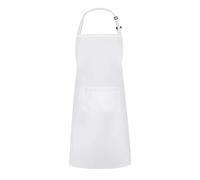 Prettiee Grand Tablier de Cuisine en Coton avec Poche Avant pour Femme et Homme, imperméable, Confortable, idéal pour Le Barbecue (Blanc)