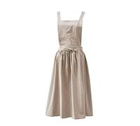 Prettiee Tablier de Fleuriste Simple en Coton et Lin, pour Le Jardinage, Les cafés, la Cuisine, la pâtisserie et Les Restaurants (Beige L)