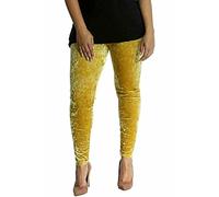Pretty Attitude Legging sexy en velours écrasé élastique pour femme - Grande taille (40-56), doré, 46