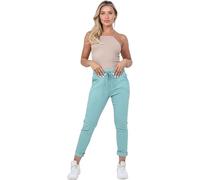 Pretty Attitude Pantalon Magic italien pour femme - Pantalon uni d'été décontracté pour dames - Joggers taille plus, bleu sarcelle, 16-20
