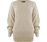 Pretty Attitude Pull ample surdimensionné en tricot épais pour femme, crème, 44-46