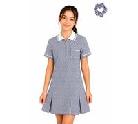 Pretty Attitude - Robe d'été plissée vichy pour fille + pompon à cheveux - Âge 3 4 5 6 7 8 9 10 11 12 13 14 15 16 17 18 20