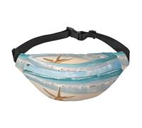 Pretty Beach and Seashell Sac banane pour homme et femme Sac banane partout avec sangle réglable Sac de poitrine décontracté pour randonnée en plein air cyclisme Noir Taille unique, Noir , Taille