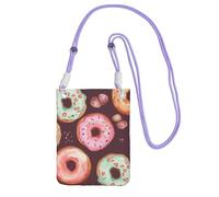 Pretty Donuts - Mini sac à bandoulière étanche pour téléphone portable et femme avec sangle réglable - Pochette de voyage pour téléphone portable - Violet - Taille unique