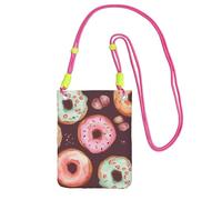 Pretty Donuts - Mini sac à bandoulière étanche pour téléphone portable et femme avec sangle réglable - Pochette de voyage pour téléphone portable, pochette de ceinture, fuchusia, taille unique