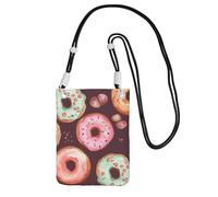 Pretty Donuts - Mini sac à bandoulière étanche pour téléphone portable et homme avec sangle réglable pour téléphone portable, pochette de voyage pour téléphone portable, noir, taille unique