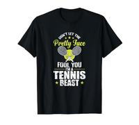 Pretty Face, Je suis Une bête de Tennis T-Shirt Graphique avec Valeur, Homme, Noir, M