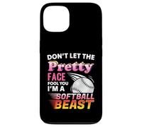 Pretty Face Tough Softball Girl Funny Player Cadeau Coque pour iPhone 13