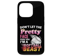 Pretty Face Tough Softball Girl Funny Player Cadeau Coque pour iPhone 13 Pro