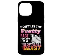 Pretty Face Tough Softball Girl Funny Player Cadeau Coque pour iPhone 13 Pro Max