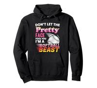 Pretty Face Tough Softball Girl Funny Player Cadeau Sweat à Capuche