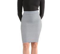 Pretty Fashion Jupe crayon unie avec taille élastique séparée - Jupe mi-longue pour femme - Longueur genou : environ 63,5 cm - Plusieurs couleurs - Courbe de grande taille - 36-50, Dogtooth, 36-38