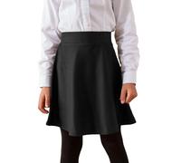 Pretty Fashion Jupe patineuse évasée taille haute pour filles de 5 à 13 ans, Noir , 9-10 ans