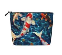 Pretty Fish Trousse de maquillage de voyage en imitation lin étanche pour femme, Noir , Taille unique, Trousse de maquillage