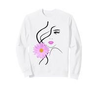 Pretty Girl Face Pink Marguerite Blanc Noir Formes Mania Sweatshirt