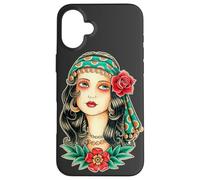 Pretty Girl Gypsy Fortune Teller Tatouage Traditionnel Flash Coque pour iPhone 16 Plus