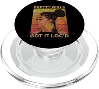 Pretty Girls Got It Loc'd Dreadlocks Melanin Afro Cadeau PopSockets PopGrip pour MagSafe