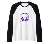 Pretty Girls Like Trap Music Violet Écouteurs Vibes Manche Raglan