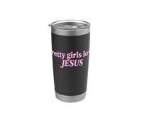 Pretty Girls Love Jesus Christian Faith Gobelet isotherme en acier inoxydable double paroi