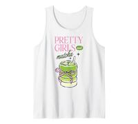 Pretty Girls Matcha Drink Cute Esthétique Bow Thé Vert Art Débardeur