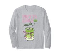 Pretty Girls Matcha Drink Cute Esthétique Bow Thé Vert Art Manche Longue