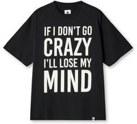 Pretty Green Men's Don't Go Crazy Regular Fit T-Shirt Noir Petit Male