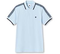Pretty Green Men's Eclipse Tape Short-Sleeve Polo Shirt Bleu clair Grand Male