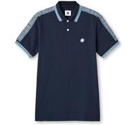 Pretty Green Men's Eclipse Tape Short-Sleeve Polo Shirt Marine Moyen Male
