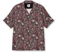 Pretty Green Men's Feltham Paisley Short-Sleeve Patterned Shirt Noir Large Male