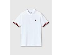 Pretty Green Men's Pg Cressa Tipped Short-Sleeve Polo Shirt Blanc X Large Male