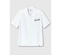 Pretty Green Men's Spike Island Short-Sleeve Plain Shirt Blanc Large Male