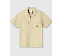 Pretty Green Men's Stamford Cuban Collar Short-Sleeve Plain Shirt Taupe X Large Male
