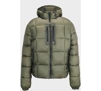 Pretty Green Men's Trafford Weather-Resistant Long Sleeve Short Puffer Jacket Kaki Small Male