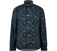 Pretty Green Men's Wonderwall Paisley Long-Sleeve Patterned Shirt Gris foncé Petit Male