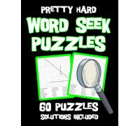 Pretty Hard Word Seek Puzzles: Word Search Puzzle Book for Adults, 60 Puzzles with Solutions, 8.5 x 11 Large Print, Green Edition