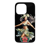 Pretty Hawaiian Hula Pin-Up Girl Aquarelle Coque pour iPhone 13 Pro