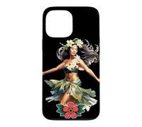 Pretty Hawaiian Hula Pin-Up Girl Aquarelle Coque pour iPhone 13 Pro Max