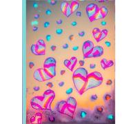 Pretty Hearts, 200 Unlined, Floral Detailed Page, 8x11, Hardcover Journal, Art Pad, Sketchbook, Drawing Book: Made With Hand-Drawn And Created Art By: Artist Mary Elisabeth Linder @ MaryEMade