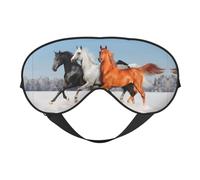 Pretty Horses Masque doux pour les yeux - Ombrage élastique de nuit, bandeau résistant à la lumière pour avion, yoga, voyage, couverture complète des yeux