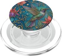 Pretty Hummingbird Bird Floral Ornate Art PopSockets PopGrip pour MagSafe