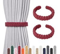 Pretty Jolly Lot de 2 embrasses de rideaux en corde de coton naturel - Style rustique de ferme - Décoratif pour rideaux légers/à poids léger - Fabriqué à la main - Tressées - Embrassades pour rideaux