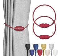 Pretty Jolly Lot de 2 embrasses de rideaux magnétiques en corde tissée à la main - Élégantes et décoratives - Pour la maison et le bureau - Bordeaux