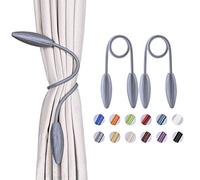 Pretty Jolly Lot de 2 embrasses de rideaux torsadées à faire soi-même - Style européen - Modélisation aléatoire - Pour fenêtre de maison et de bureau - Occultant et transparent (gris)