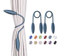 Pretty Jolly Lot de 2 embrasses de rideaux torsadées à faire soi-même - Style européen - Modélisation aléatoire - Pour fenêtre de maison et de bureau - Occultantes et transparentes (bleu-gris)