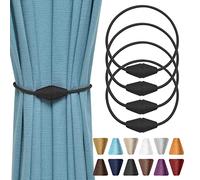 Pretty Jolly Lot de 4 embrasses de rideaux magnétiques améliorées faites à la main en corde tissée - Embrasses décoratives pratiques en forme de cône pour rideaux et tentures de fenêtres de maison et