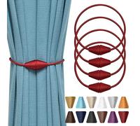 Pretty Jolly Lot de 4 embrasses de rideaux magnétiques améliorées faites à la main en corde tissée - Embrasses décoratives pratiques en forme de cône pour rideaux et tentures de fenêtre pour la maison