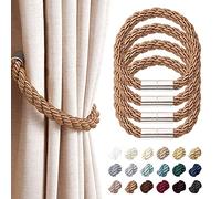 Pretty Jolly Lot de 4 embrasses de rideaux magnétiques solides de style moderne et simple, pratiques et décoratives en corde tissée pour rideaux fins ou épais pour fenêtre de maison et de bureau (café