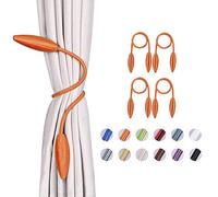 Pretty Jolly Lot de 4 embrasses de rideaux torsadées à faire soi-même - Style européen - Modélisation aléatoire - Pour fenêtre de maison et de bureau - Occultantes et transparentes (orange)