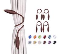 Pretty Jolly Lot de 4 embrasses de rideaux torsadées à faire soi-même - Style européen - Modélisation aléatoire - Pour fenêtre de maison et de bureau - Occultant et transparent (marron)